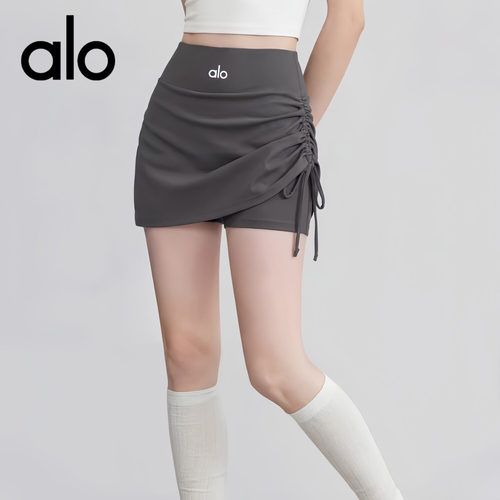 AIo 瑜伽裤运动短裤高腰显瘦提臀跑步抽绳健身裤普拉提训练裙裤子