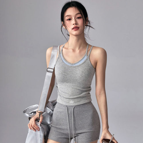 AIo 带胸垫运动背心防震美背外穿跑步训练内衣吊带瑜伽服上衣