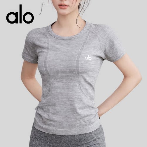 AIo夏季速干短袖瑜伽服上衣女运动套装跑步T恤普拉提训练健身短裤