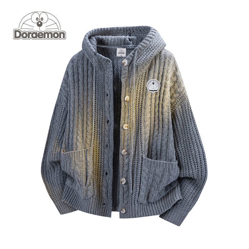 哆啦A梦慵懒开衫毛衣男女冬季新款2025宽松