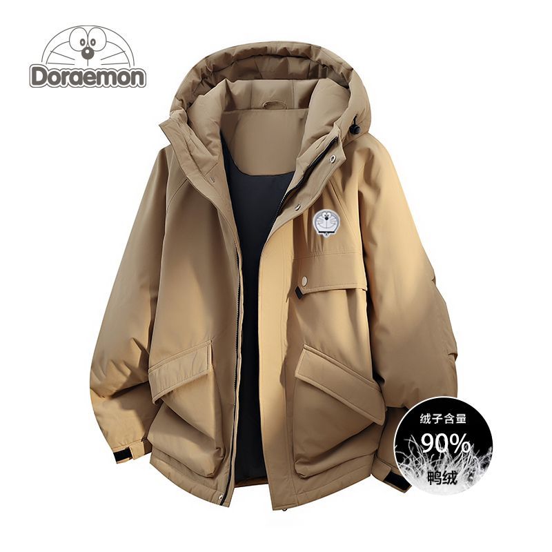 哆啦A梦工装90羽绒服男女冬季2025新款加厚