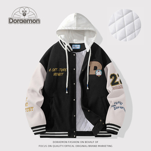 DORAEMON/哆啦A梦棒球服男女款外套春秋冬季连帽青少年加厚棉衣服