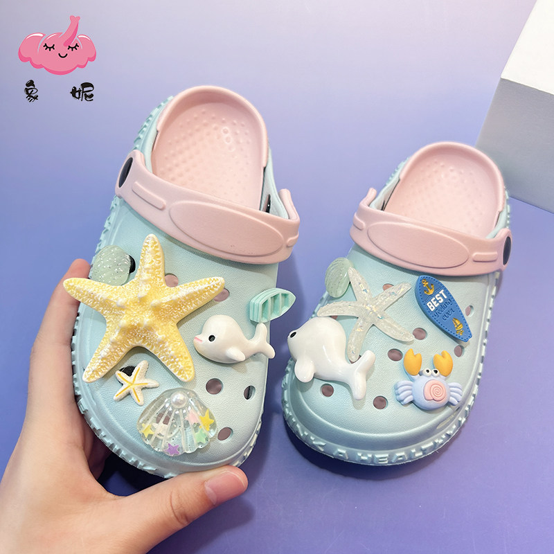 女童多巴胺沙滩洞洞鞋海边凉拖鞋女款儿童夏季踩屎感2025新款凉鞋