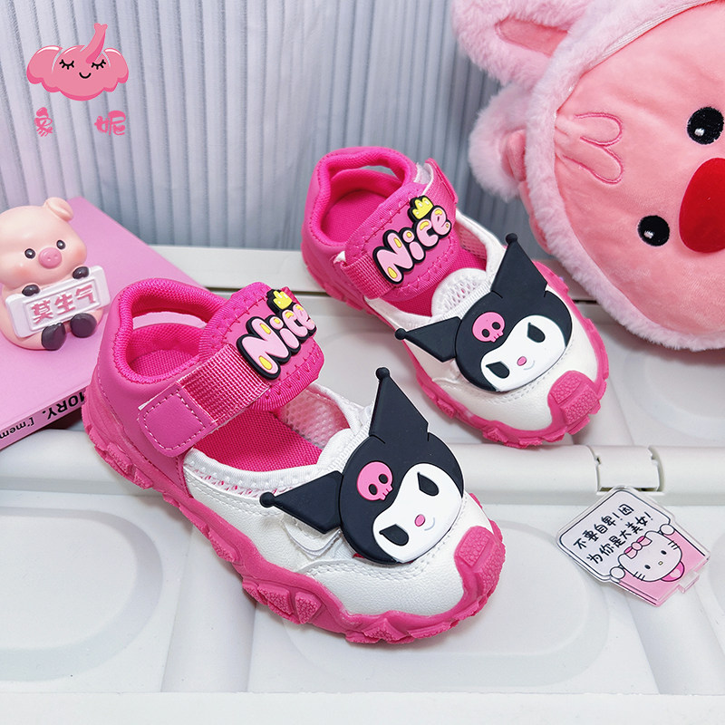 玫红色包头运动凉鞋宝宝儿童女童夏季夏天2026年新款女款公主女孩