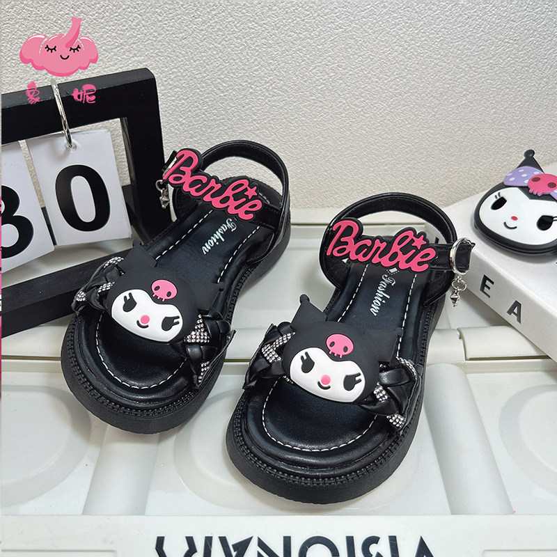 女童黑色凉鞋软底女孩中大童儿童夏款夏季女款2026年新款爆款洋气