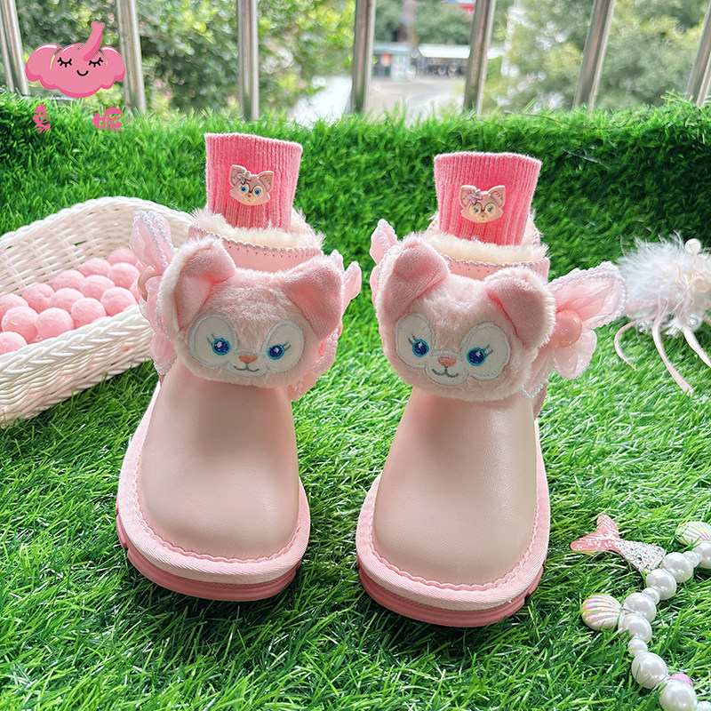 冬季2025新款女童防水雪地靴加绒加厚儿童东北大棉鞋女公主风靴子