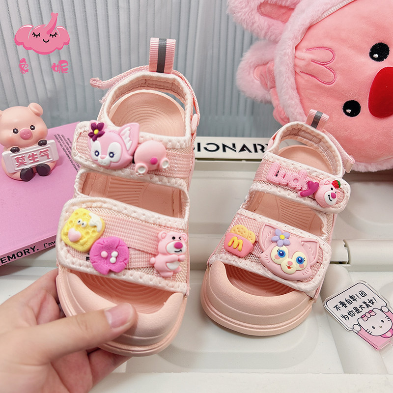 粉色女童凉鞋夏季休闲女鞋小女孩大童儿童女款2026年新款外穿防滑