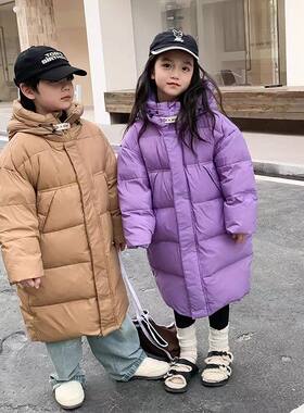 儿童长款羽绒服外套大衣加厚韩版童装冬装新款男女童中大童过膝