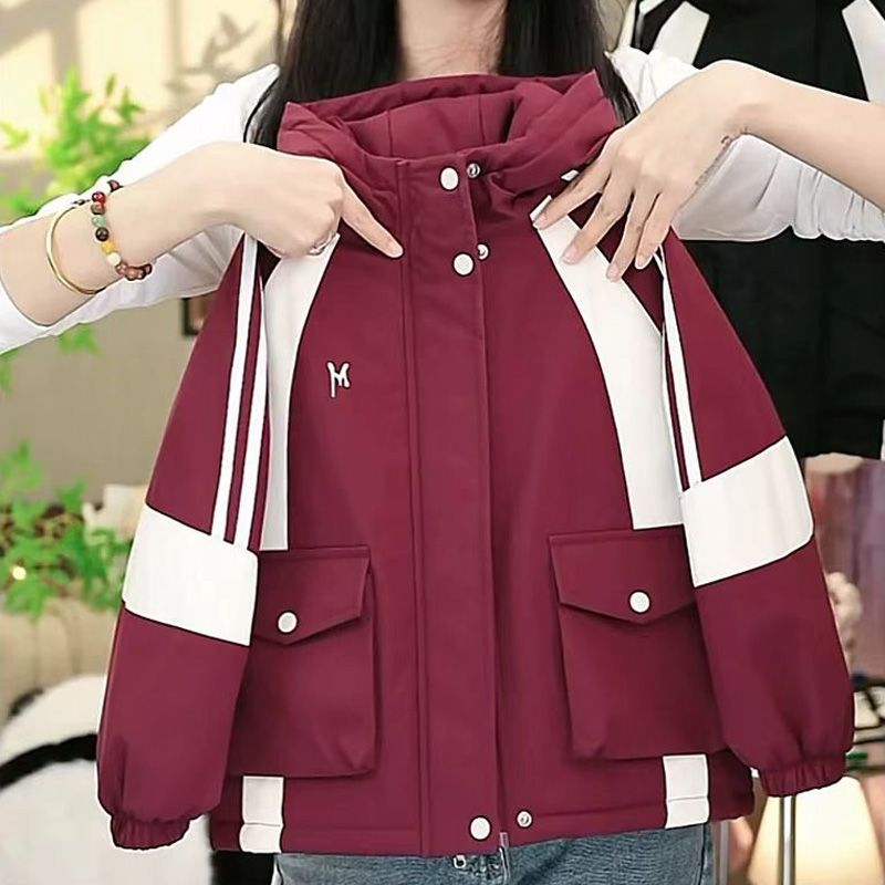 女童冬季外套2025新款中大童洋气儿童加绒加厚棉服克服冲锋衣