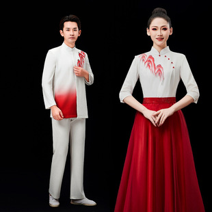 新款男女大合唱演出服学生红歌比赛诗歌朗诵舞台表演服主持人服装