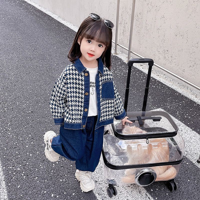 童装儿童牛仔套装2024新款中小童男孩女孩洋气儿童运动衣服春秋季