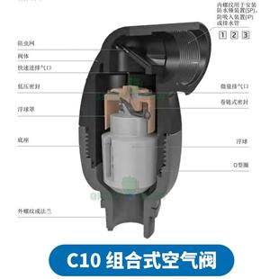 快速进排气阀农业喷灌园林 伯尔梅特BermadC10K10组合空气阀动力式