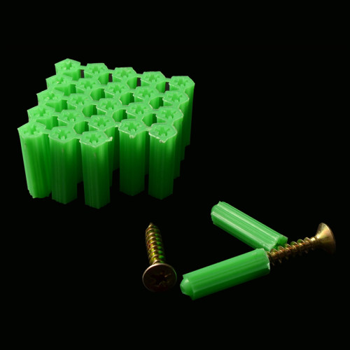 绿色塑料膨胀管6mm8mm 膨胀螺丝胀塞墙塞胶塞不锈钢自攻螺丝M6 M8