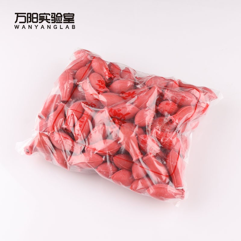 万阳实验室橄榄形橡胶帽玻璃滴管巴氏吸管加厚型红色胶帽0.1/0.2/