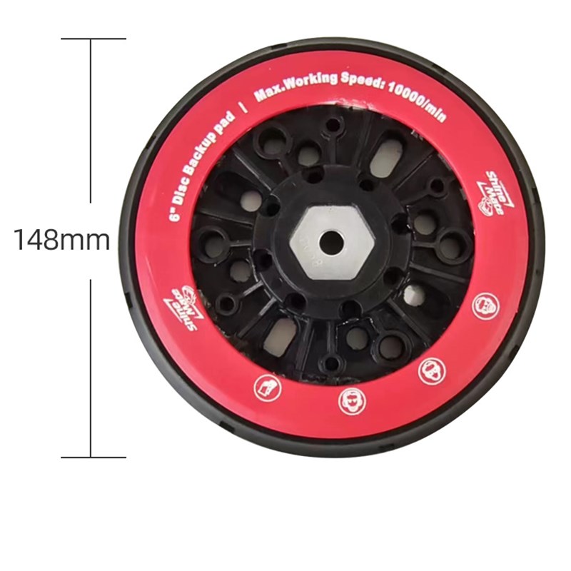 炫美电动砂纸机托盘6寸150mm干磨机圆盘底座8mm螺丝打磨机底盘
