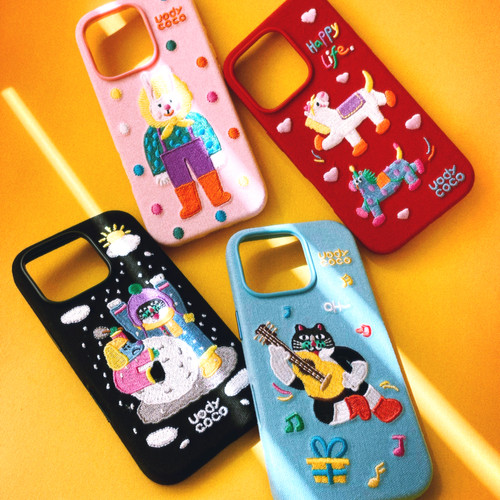 原创刺绣手机壳适用苹果iphone