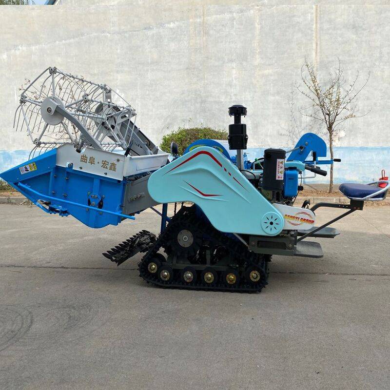 山地微型割稻机 脱粒装袋水稻联合收割机视频 深泥田收割脱粒机