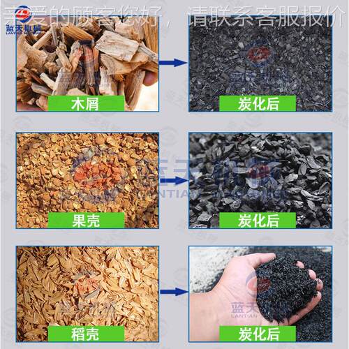 连续式腰果壳化碳炉 椰壳橄榄炭核木LZC炭化成型壳生产线 棕榈碳