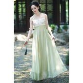 春色撩人｜夏季 刺绣现代汉服吊带抹胸改良日常通勤连衣裙 新中式