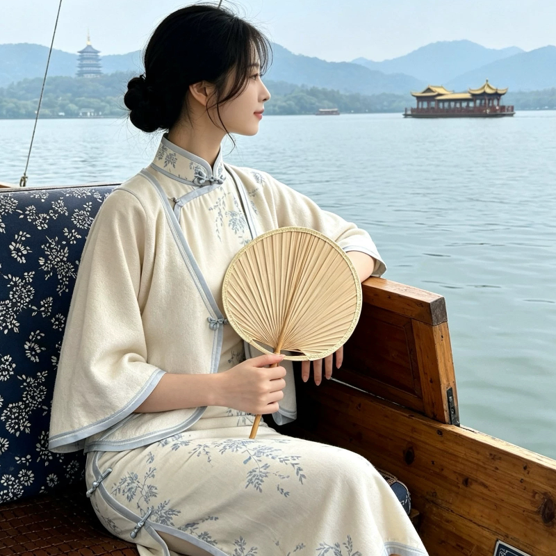 白蔷薇|梦回故里复古白色外套开衫式上衣新中式国风短款