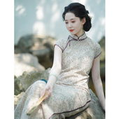 全开襟无省古法曳地平裁旗袍连衣裙 一片式 山野花渡｜2025夏季 新款