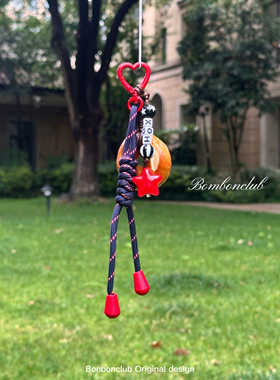 BonBon原创Bagel-孤品贝果可爱彩色美式复古挂件手机链包挂钥匙扣