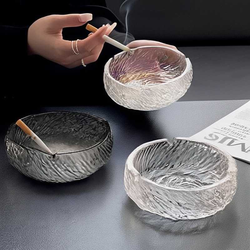 轻奢烟灰缸家用商务高颜值玻璃