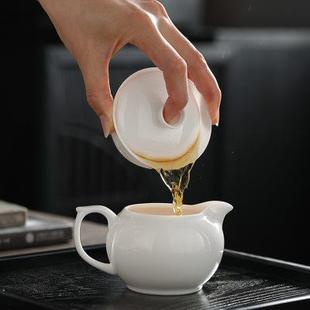 世壶薄胎骨瓷白瓷家用白色陶瓷小号盖碗茶杯轻薄潮州功夫茶具套装