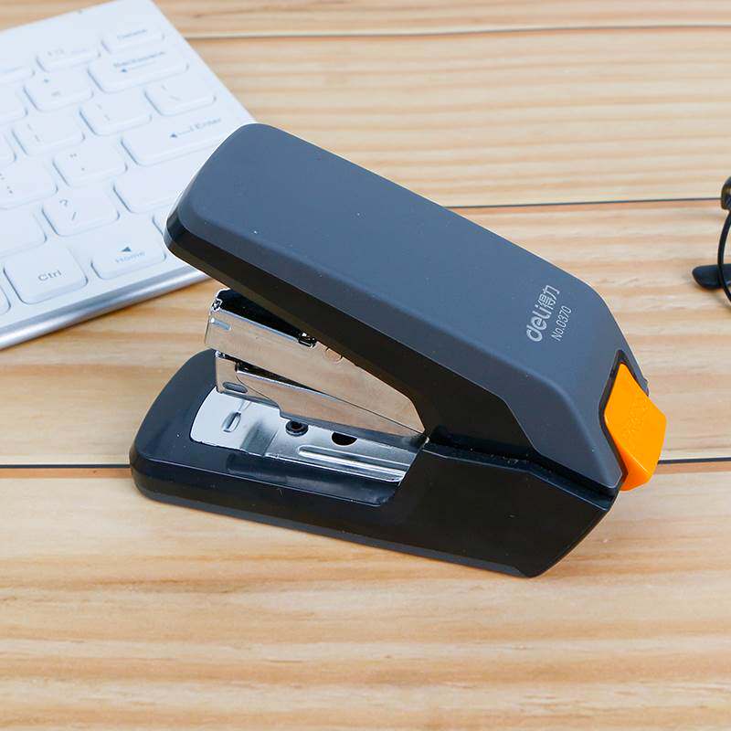 得力省力订书机0370 便携式迷你钉书机学生用标准型多功能订书机