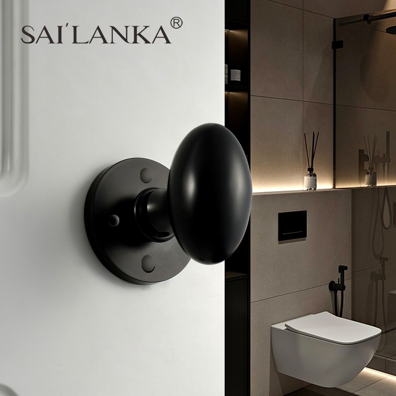 赛兰卡室内隐形门把手暗门锁黄铜静音椭圆形卫生间门锁拉手单面锁