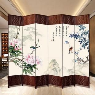 布艺实木家用房间折叠玄关 屏风隔断卧室客厅移动折屏现代简约中式