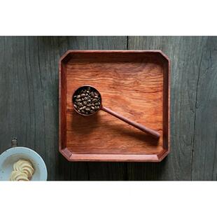 中式 左迹 四方盘实木茶盘家用收纳茶托进口整木挖制无拼接不开裂