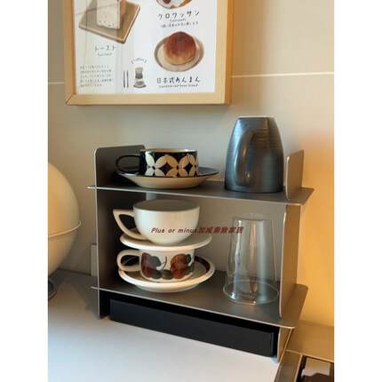 极简ins风咖啡杯子置物架多层桌面杯架茶杯收纳整理展示架不锈钢