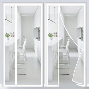 2026新款高级感侧开厨房隔断通风防蚊门帘防蝇自粘自装沙门纱窗网