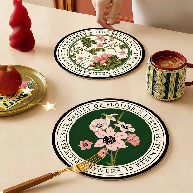 圆形特别好看的餐垫pvc*防水防油高级感新年喜庆杯碗盘垫隔热防烫,餐饮具,餐垫,淘宝优惠券,粉丝福利购,淘宝优惠卷