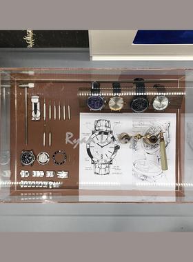 现代样板间书房书桌DIY手表主题套装组合装饰摆件饰品工艺品