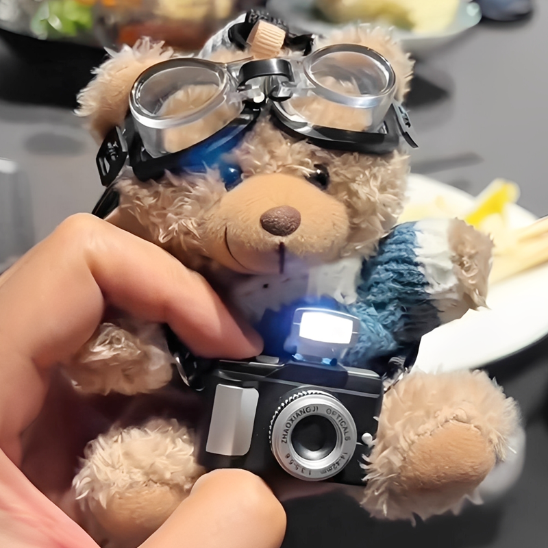 闪光相机小熊毛绒玩偶书包包挂件情侣礼物创意公仔钥匙扣女生挂饰,节庆用品/礼品,钥匙扣,淘宝优惠券,粉丝福利购,淘宝优惠卷