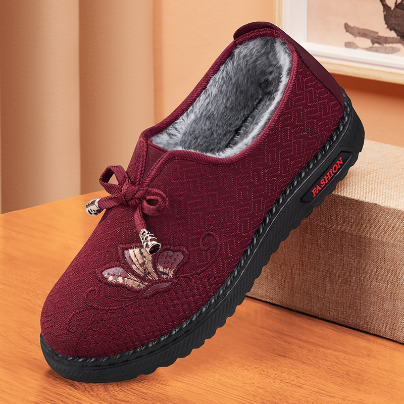 妈妈棉鞋老人鞋冬季加绒保暖防滑