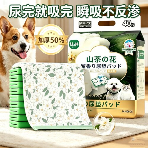 山茶花清香一次性吸尿纸猫狗通用尿垫隔尿垫防漏除臭吸水训导包邮