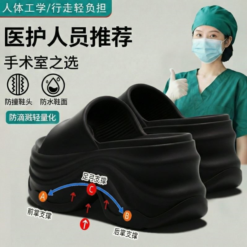 10cm厚底增高跟拖鞋女款2026新款手术室医用防滑足弓外穿凉拖外穿