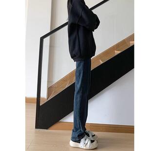 直筒裤2025新款女春款小个子窄版显瘦修身加绒牛仔裤女烟管裤子