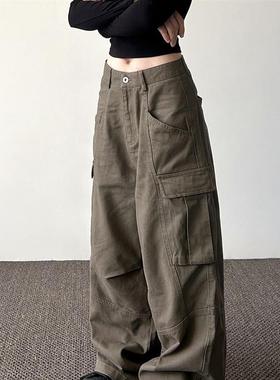 STUBBORN LIFE 美式复古多口袋工装裤男女宽松潮牌阔腿休闲长裤子