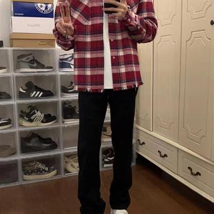 【Promiseme】-现货!高腰弹力直筒牛仔裤春夏显瘦显高百搭长裤