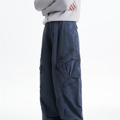 STUBBORN LIFE 美式复古解构设计感工装裤男女宽松休闲阔腿长裤潮