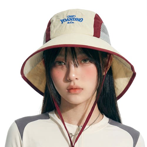 夏季防晒大檐可折叠刺绣渔夫帽女