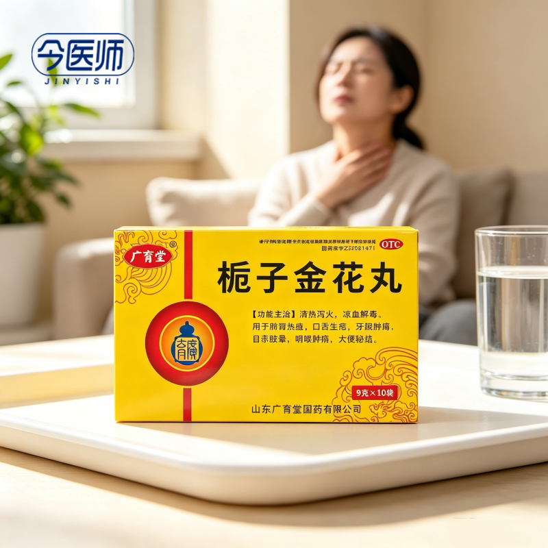 [广育堂]栀子金花丸9g*10袋/盒清热泻火凉血解毒肺胃热盛口舌生疮牙龈肿痛喉咙肿痛