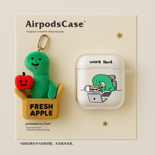 趣味乔古漫适用苹果airpodspro3保护套新款 airpods4保护壳透明airpods3蓝牙耳机壳四代盒airpodspro2高级软壳