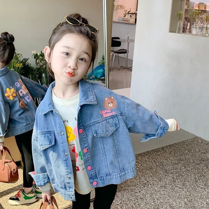 女童牛仔外套春秋季2025新款2026儿童洋气韩版衣宝宝时髦开学外搭