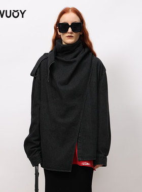 YOUWEI【优惠专属】解构围裹式牛仔衬衫女士上衣Y1623419