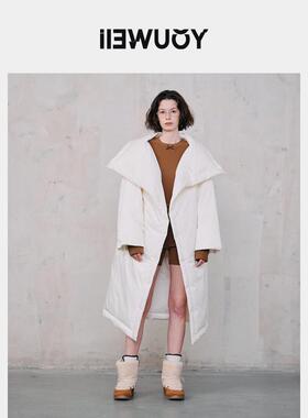 YOUWEI有尾2024冬季抱枕式两用睡袍羽绒服女中长款Y2924401